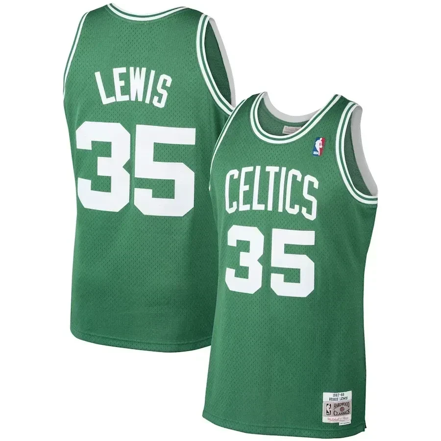 Reggie Lewis Boston Celtics Mitchell Ness 1987-88 Hardwood Classics Swingman Player Kelly Green NBA Jersey Men's