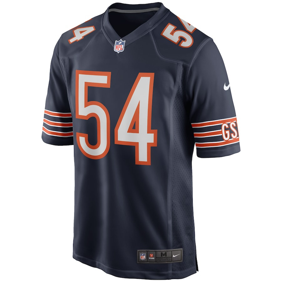Brian Urlacher 54 Chicago Bears Game Retired Navy NFL Jersey Men's
