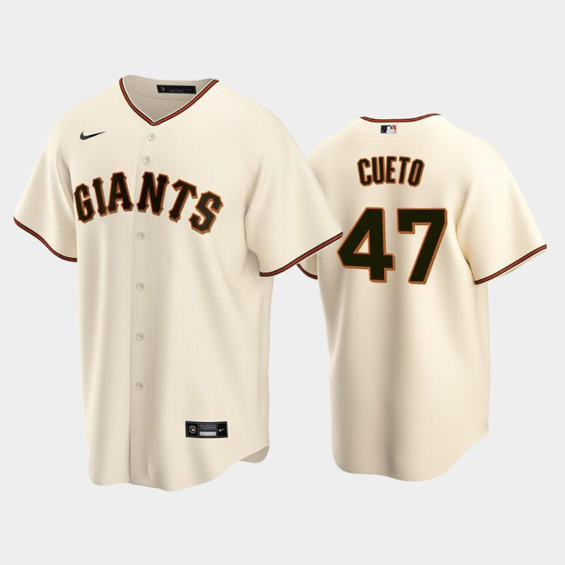 #47 Johnny Cueto Cream Home San Francisco Giants MLB Jersey Men's
