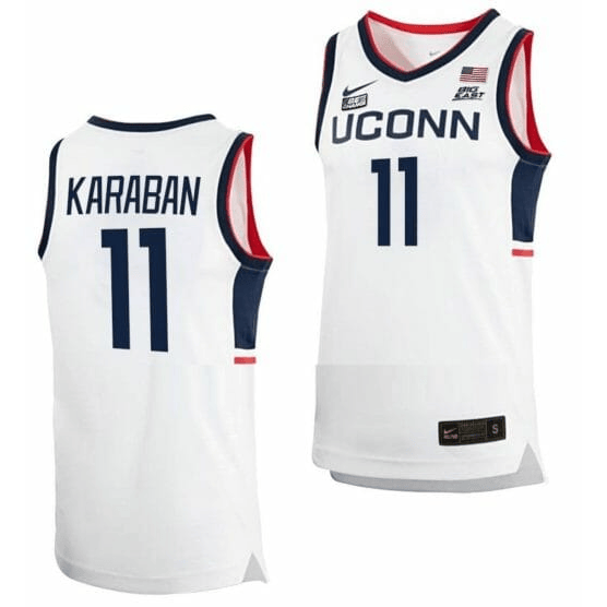Alex Karaban 11 UConn Huskies College White NCAA Jersey Men's