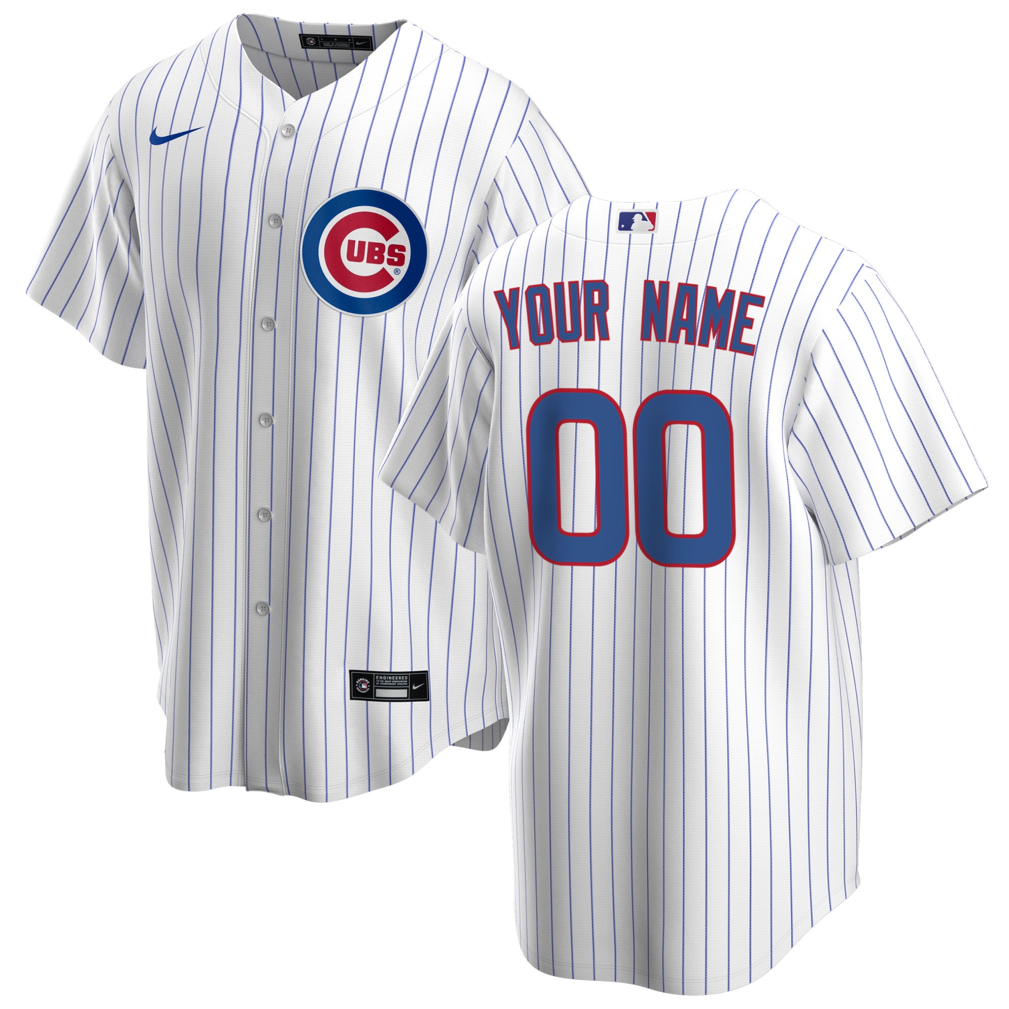 Chicago Cubs White Home Custom MLB Jersey Men's