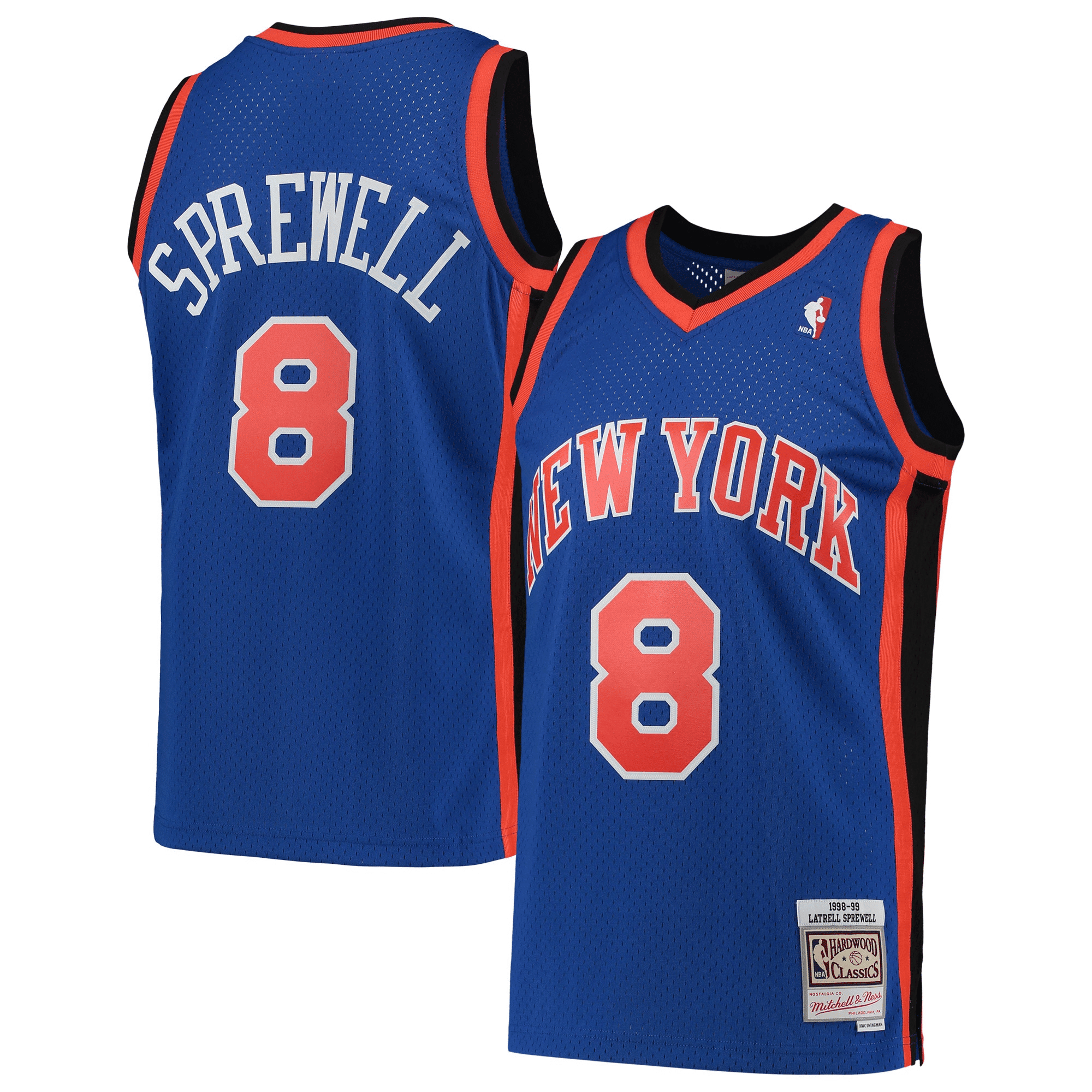 Latrell Sprewell New York Knicks Mitchell Ness Hardwood Classics 1998-99 Swingman Blue NBA Jersey Men's