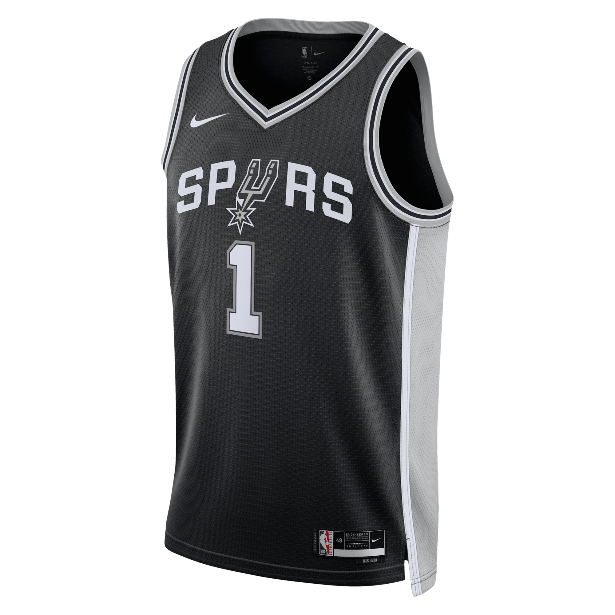 San Antonio Spurs Icon Edition Swingman Black Victor Wembanyam Unisex NBA Jersey Unisex