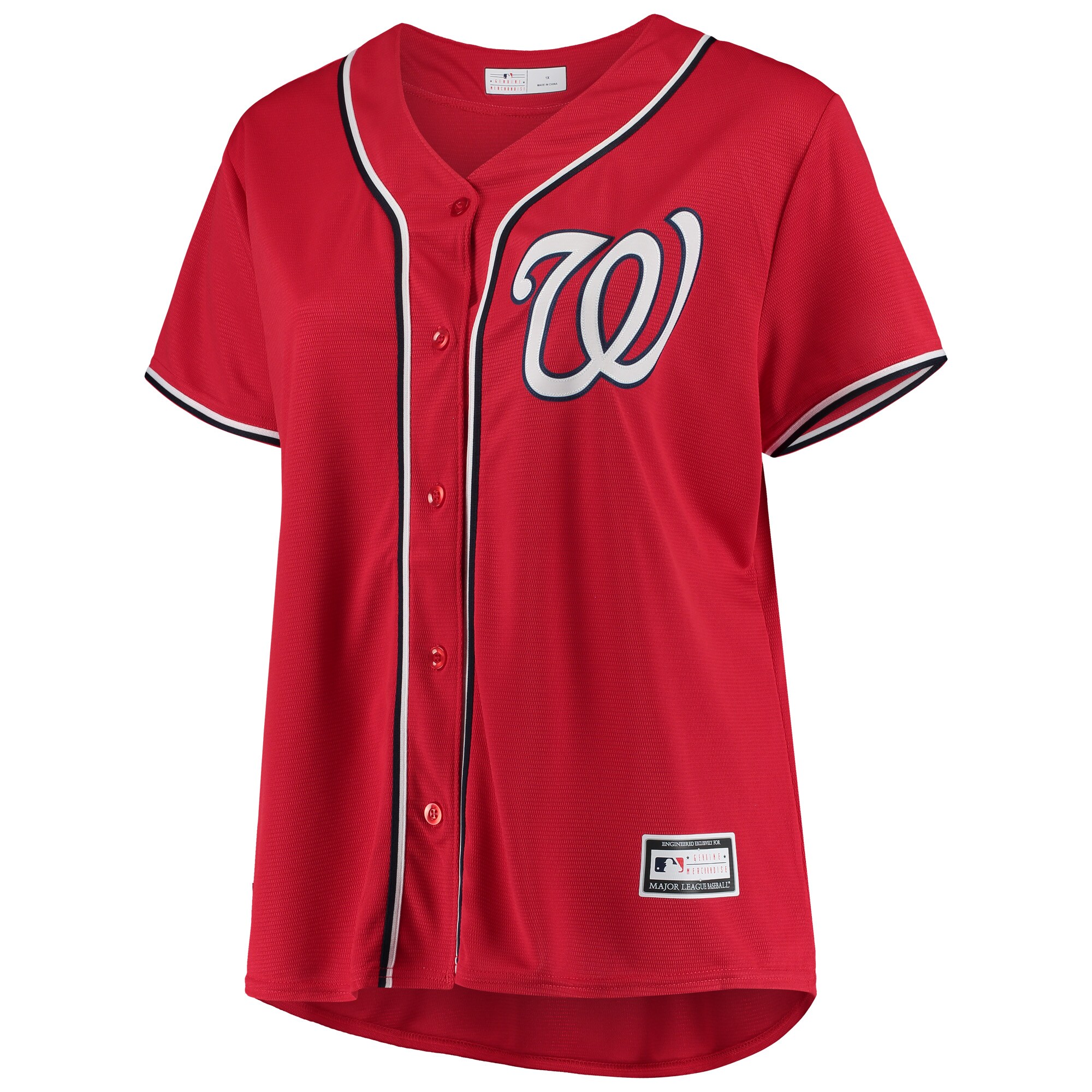 Washington Nationals Red Plus Size Alternate Team MLB Jersey Women's