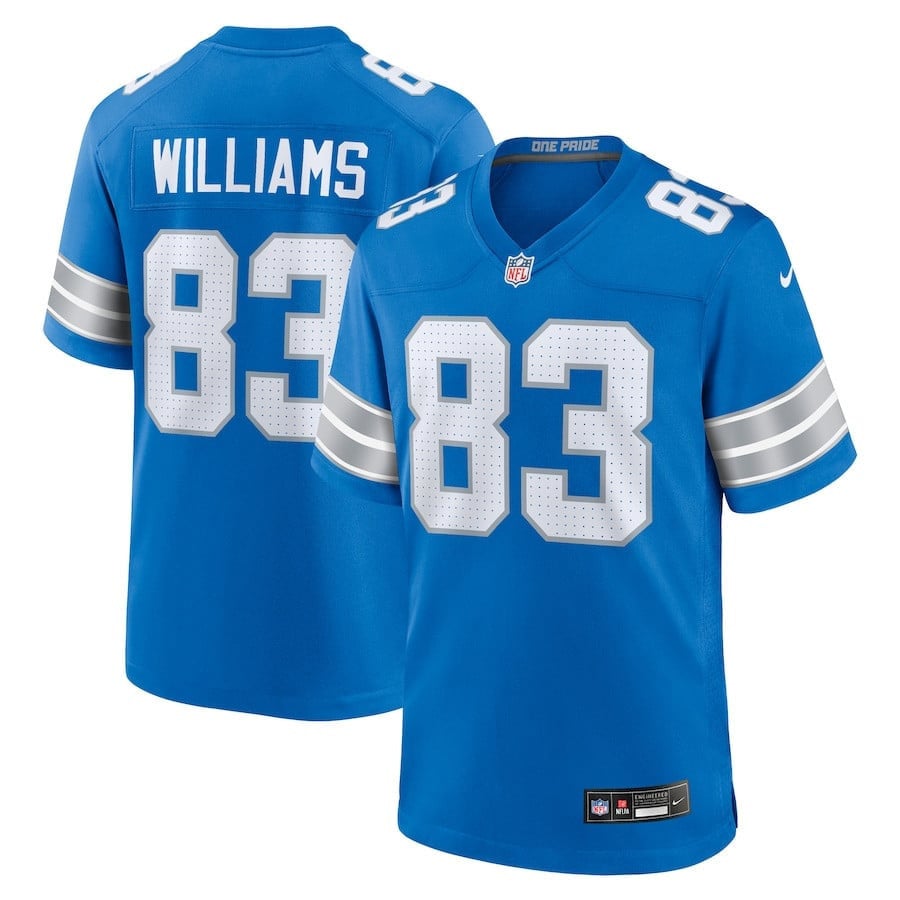 Isaiah Williams 83 Detroit Lions Game Blue NFL Jersey Men's