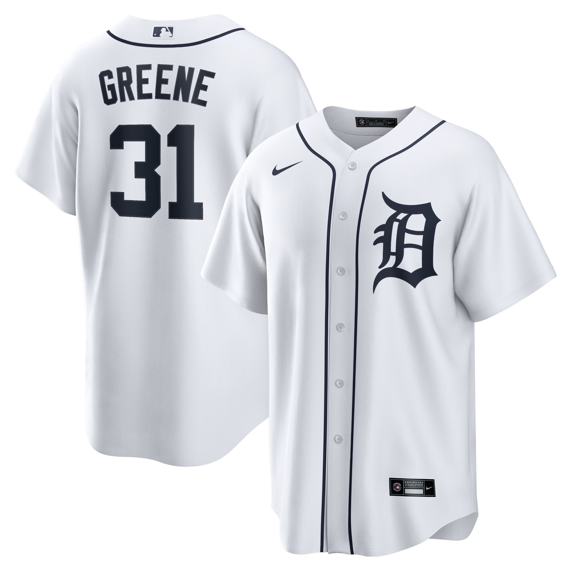 Detroit Tigers Riley Greene White Player MLB Jersey Men's