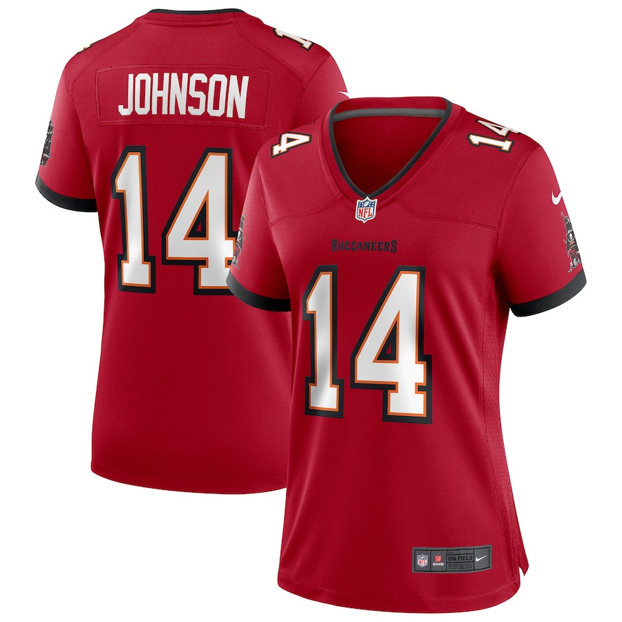 Brad Johnson 14 Tampa Bay Buccaneers Game Retired Red NFL Jersey Women's
