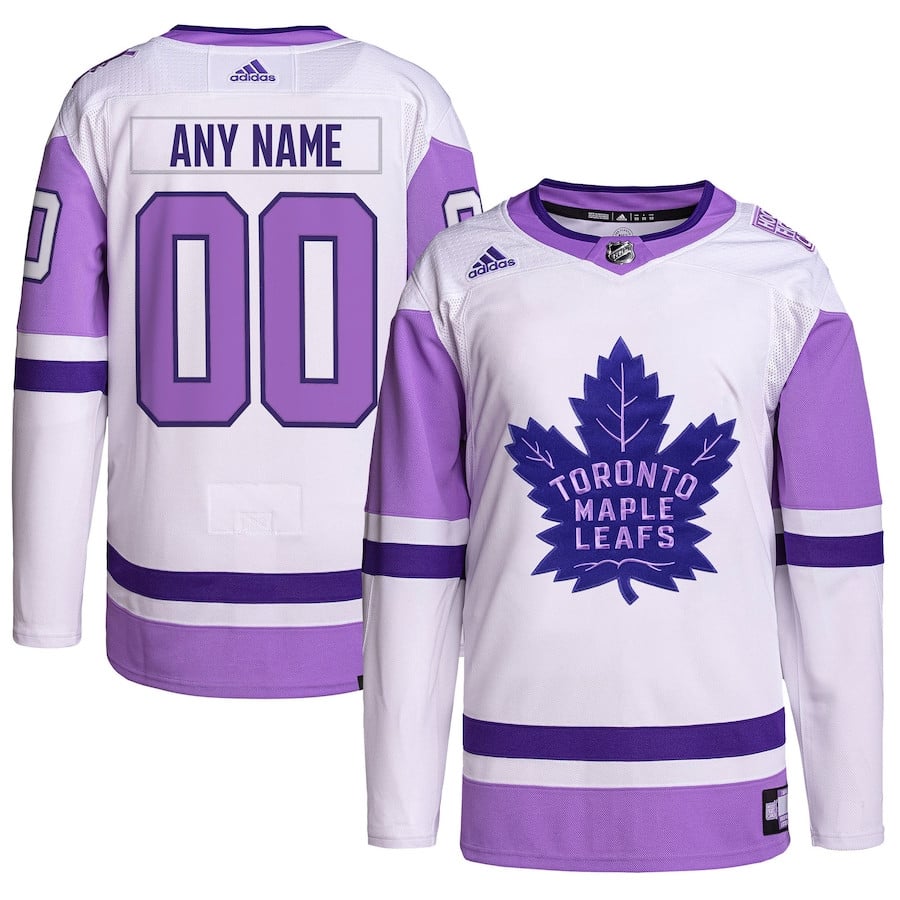 Toronto Maple Leafs Fights Cancer Primegreen Custom White/Purple NHL Jersey Men's