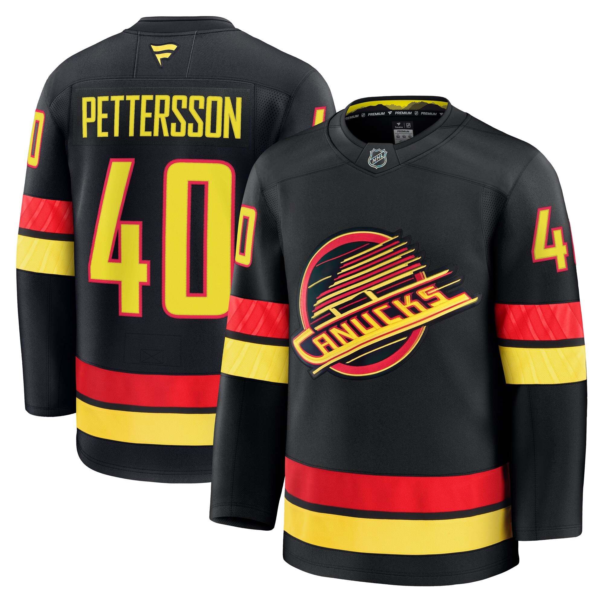 Vancouver Canucks Elias Pettersson Black Alternate Premium NHL Jersey Men's