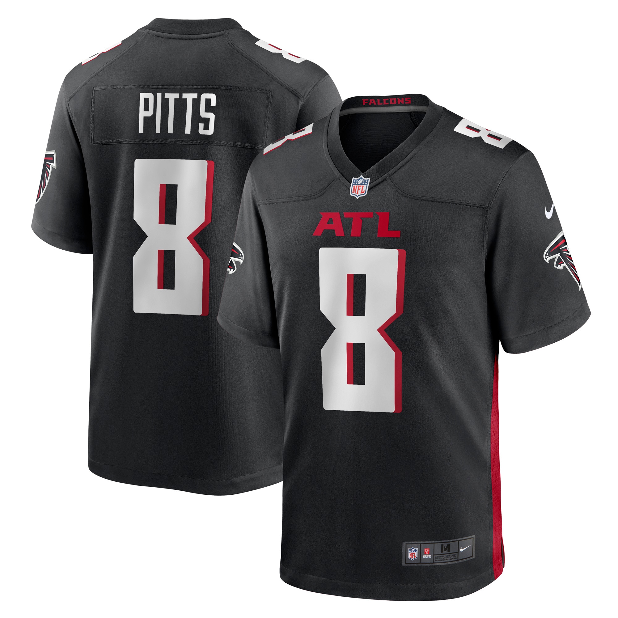 Atlanta Falcons Kyle Pitts Black Game NFL Jersey Men's
