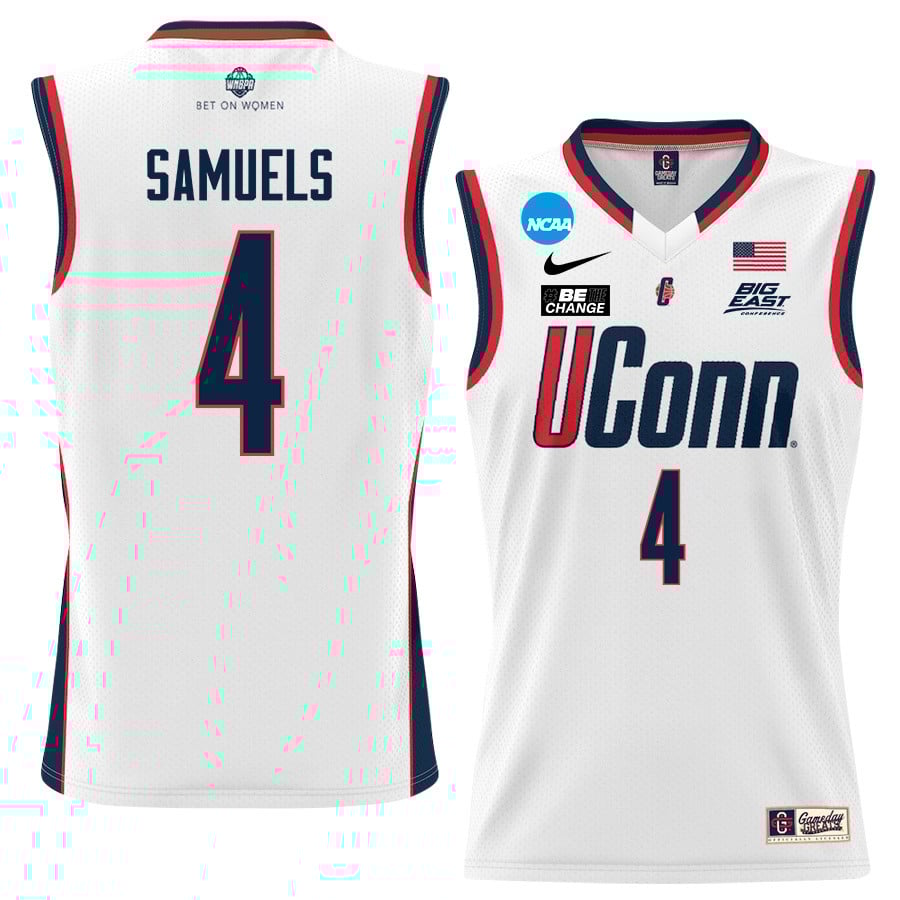 Qadence Samuels 4 UConn Huskies 2024 White Unisex NCAA Jersey Unisex