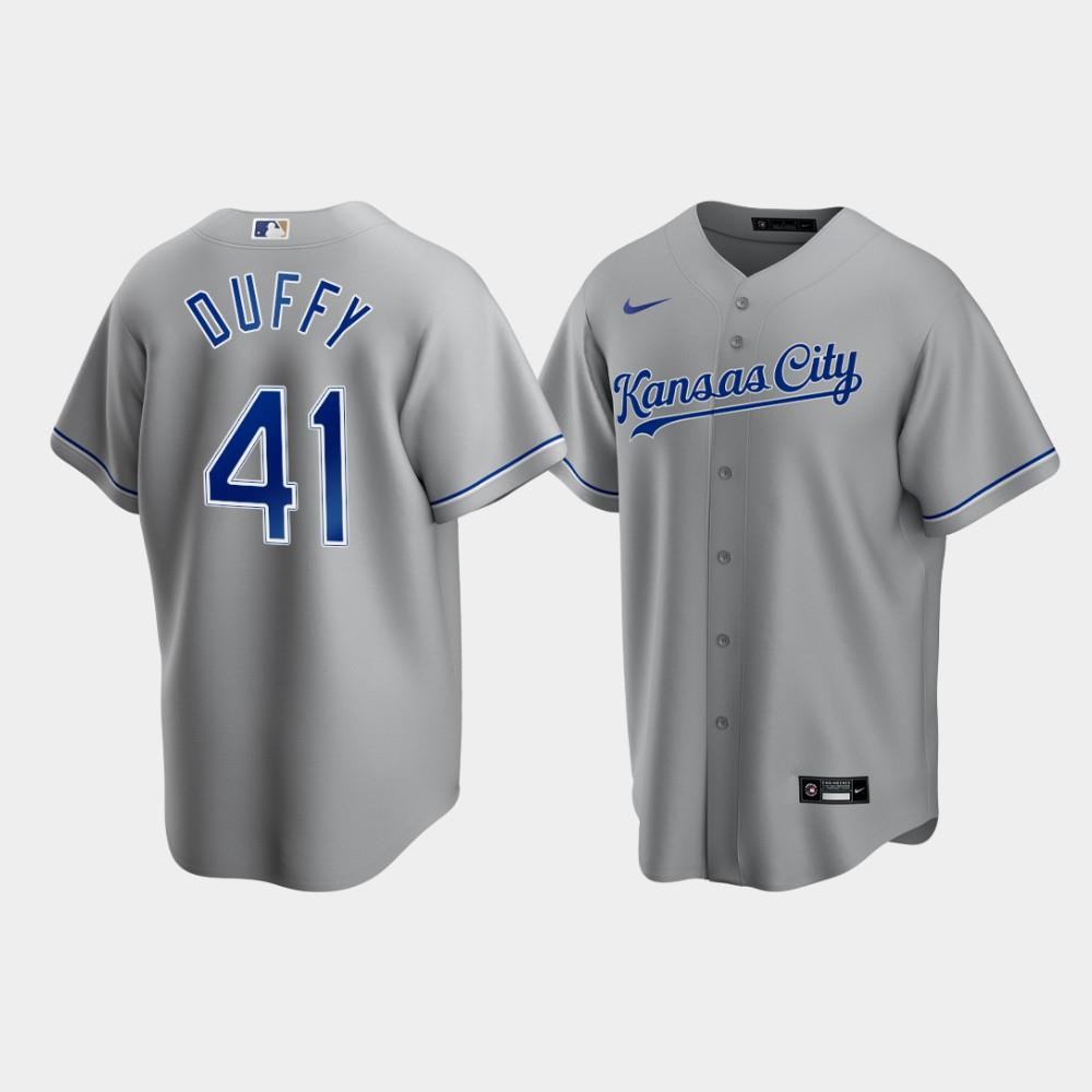 Kansas City Royals Danny Duffy 41 Gray Road MLB Jersey Men's