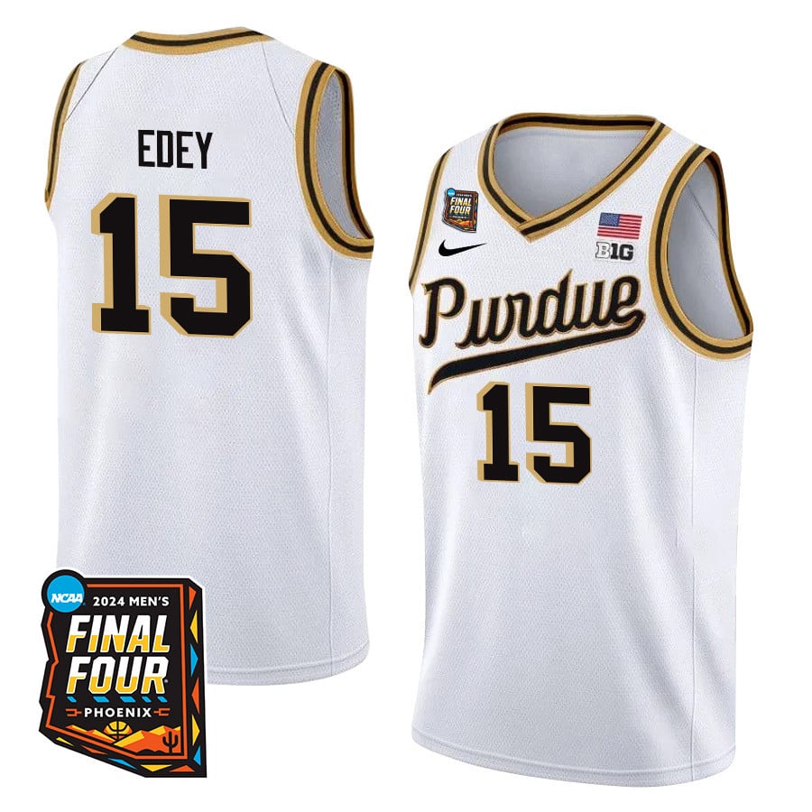 Zach Edey 15 Purdue Boilermakers 2024 Final Four Patch Unisex NCAA Jersey Unisex