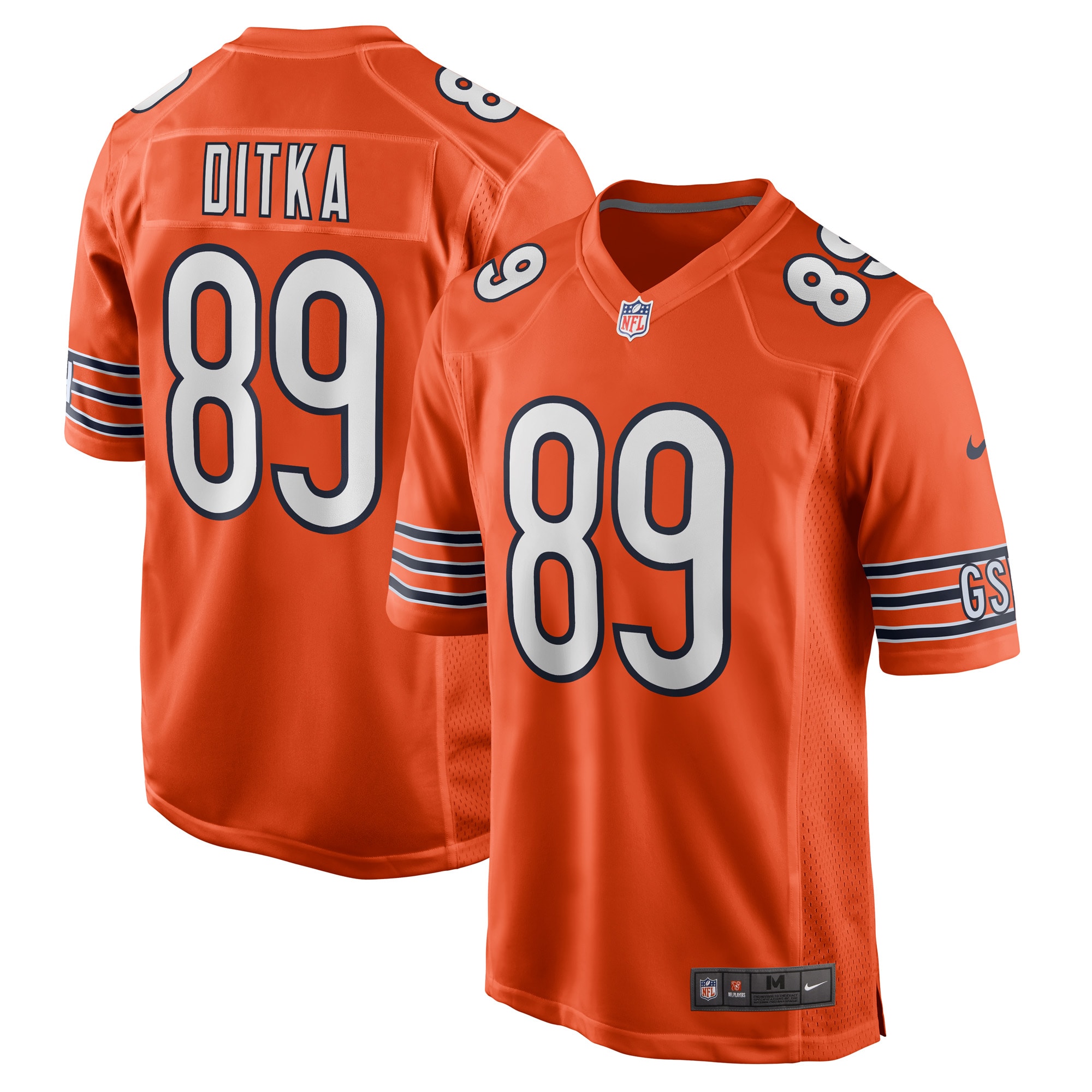 Chicago Bears Mike Ditka Orange Retired Player NFL Jersey Men's