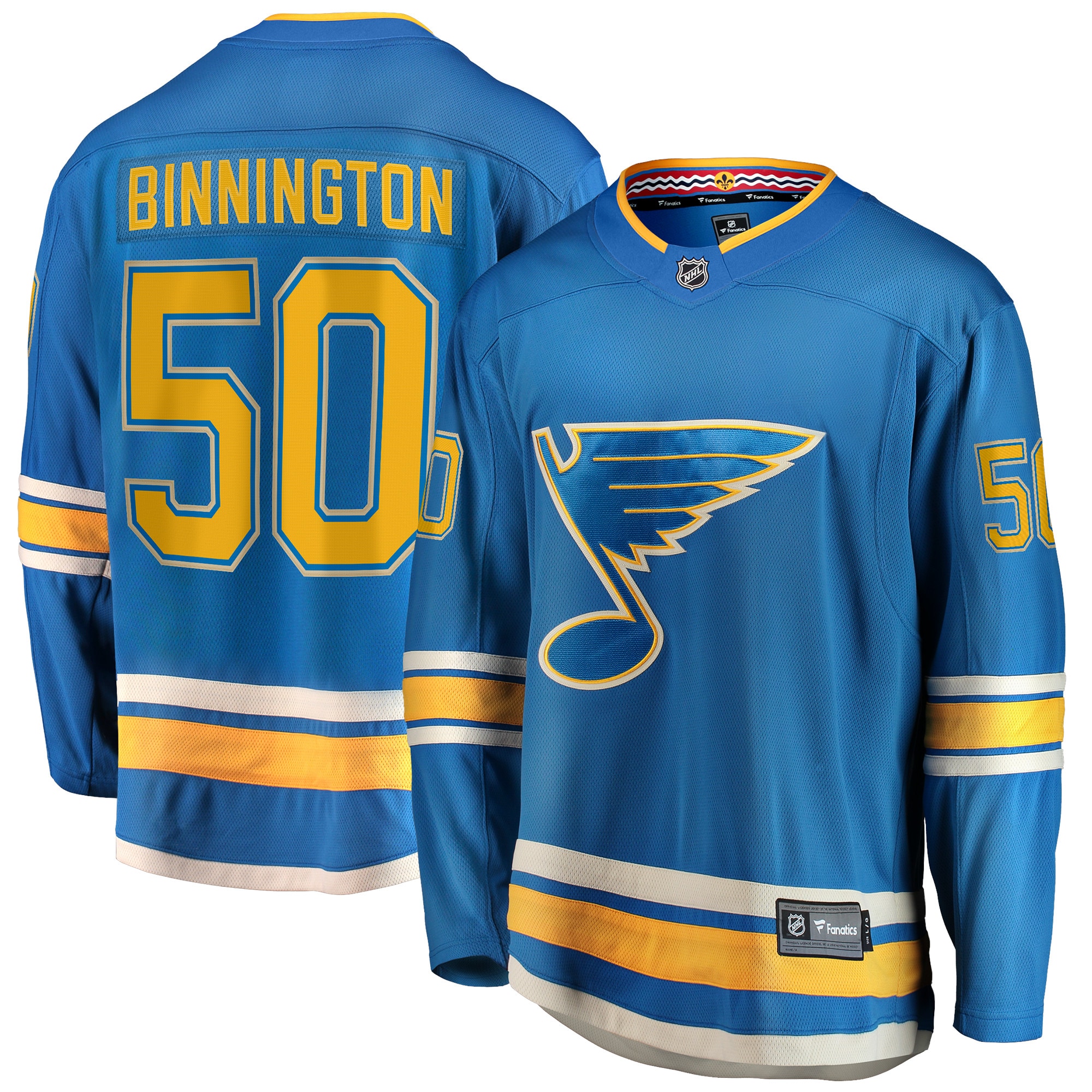St. Louis Blues Jordan Binnington Blue Alternate Premier Breakaway Player NHL Jersey Men's