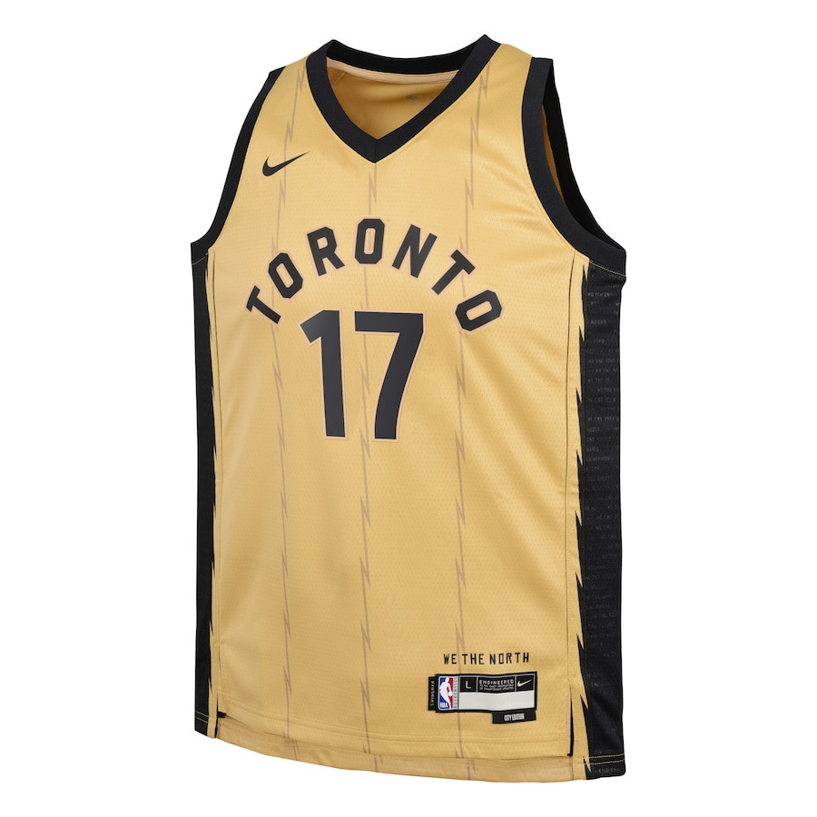 Dennis Schr?der 17 Toronto Raptors 2023/24 City Edition Swingma Gold NBA Jersey Youth