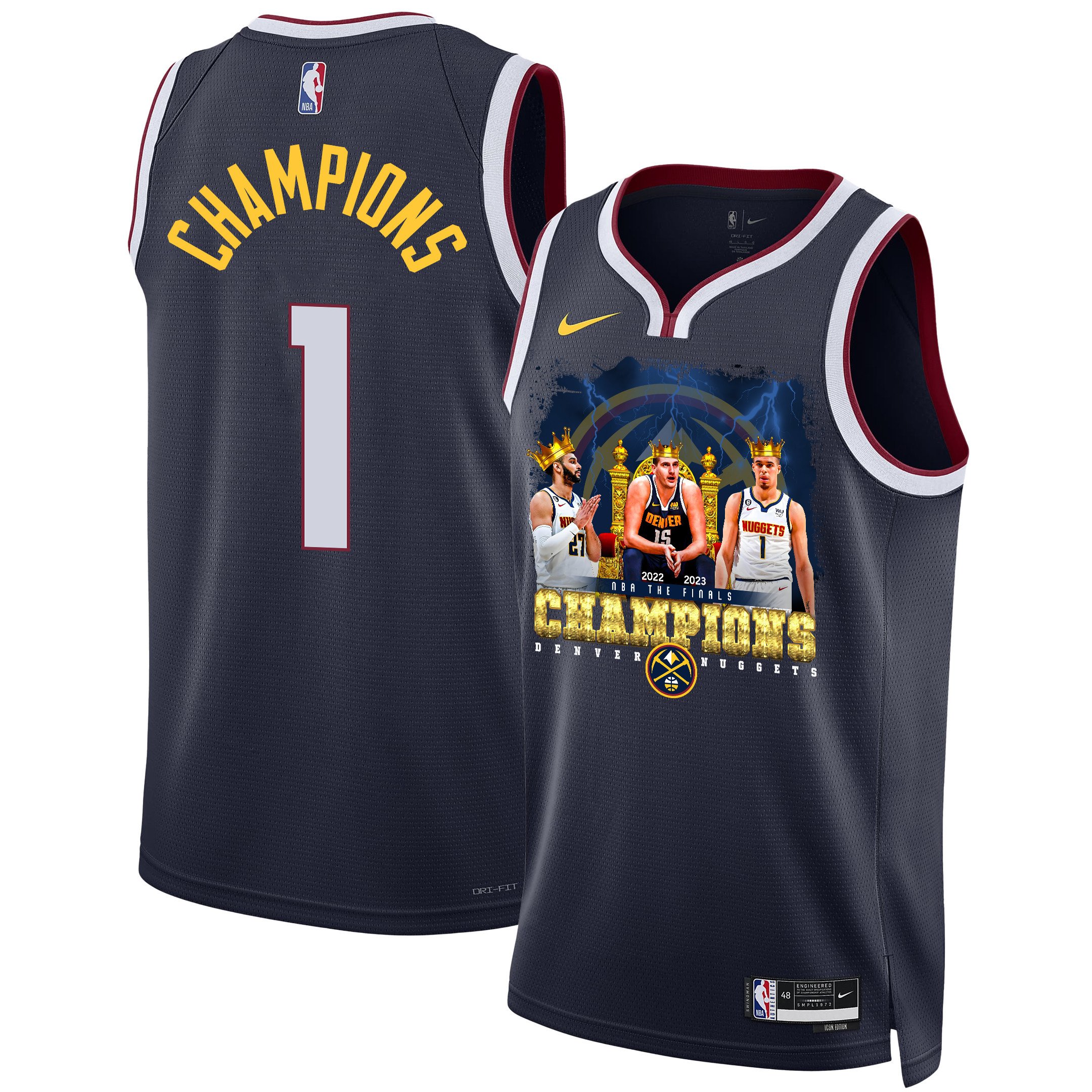 Denver Nuggets King's Players Of 2023 Champions Swingman Black NBA Jersey Men's