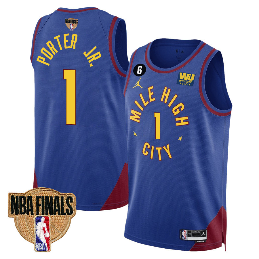 Michael Porter Jr. 1 Denver Nuggets Final Champions 2023 Swingman Blue NBA Jersey Men's