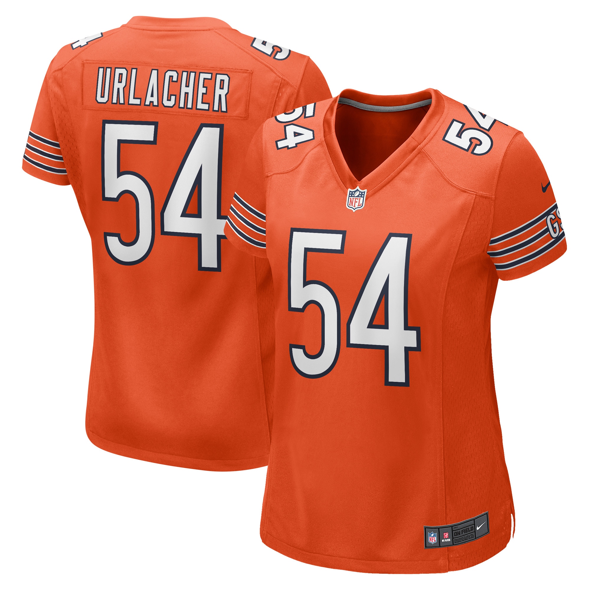 Chicago Bears Brian Urlacher Orange Retired Player NFL Jersey Women's