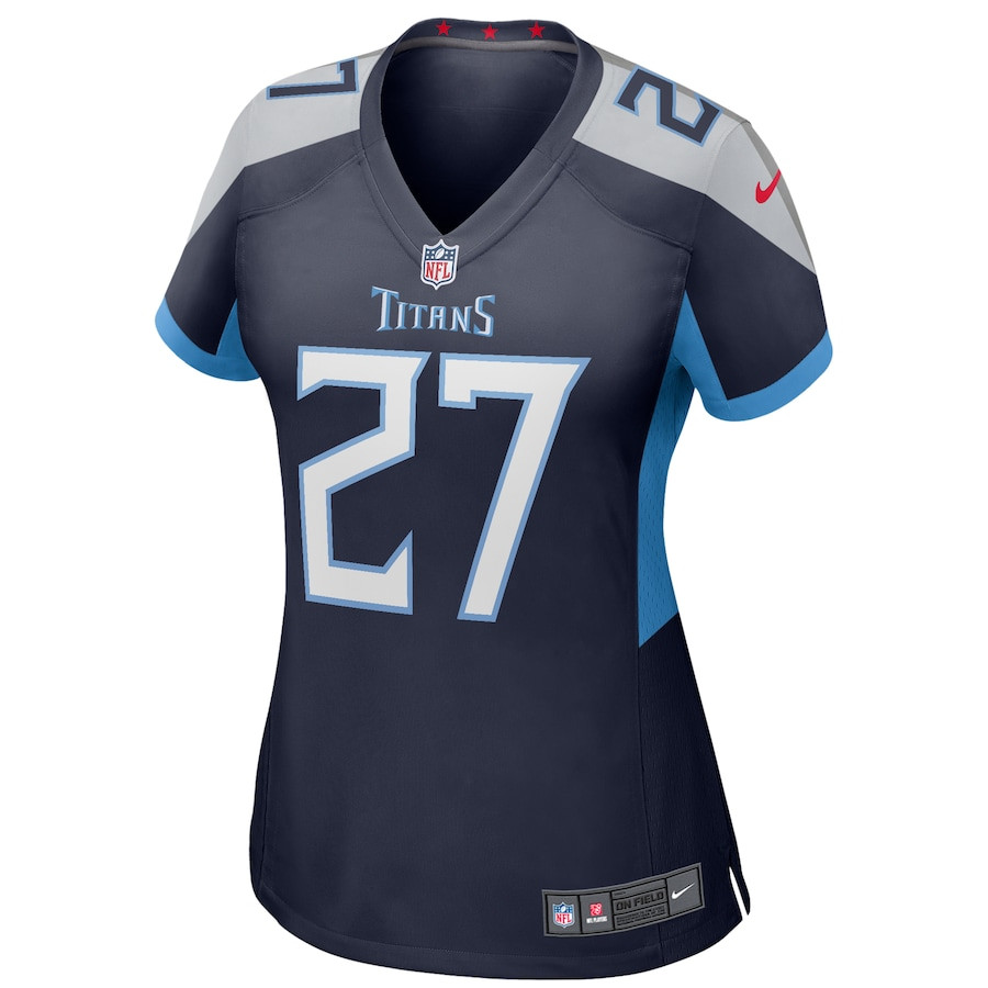Eddie George 27 Tennessee Titans Game Retired Navy NFL Jersey Women's
