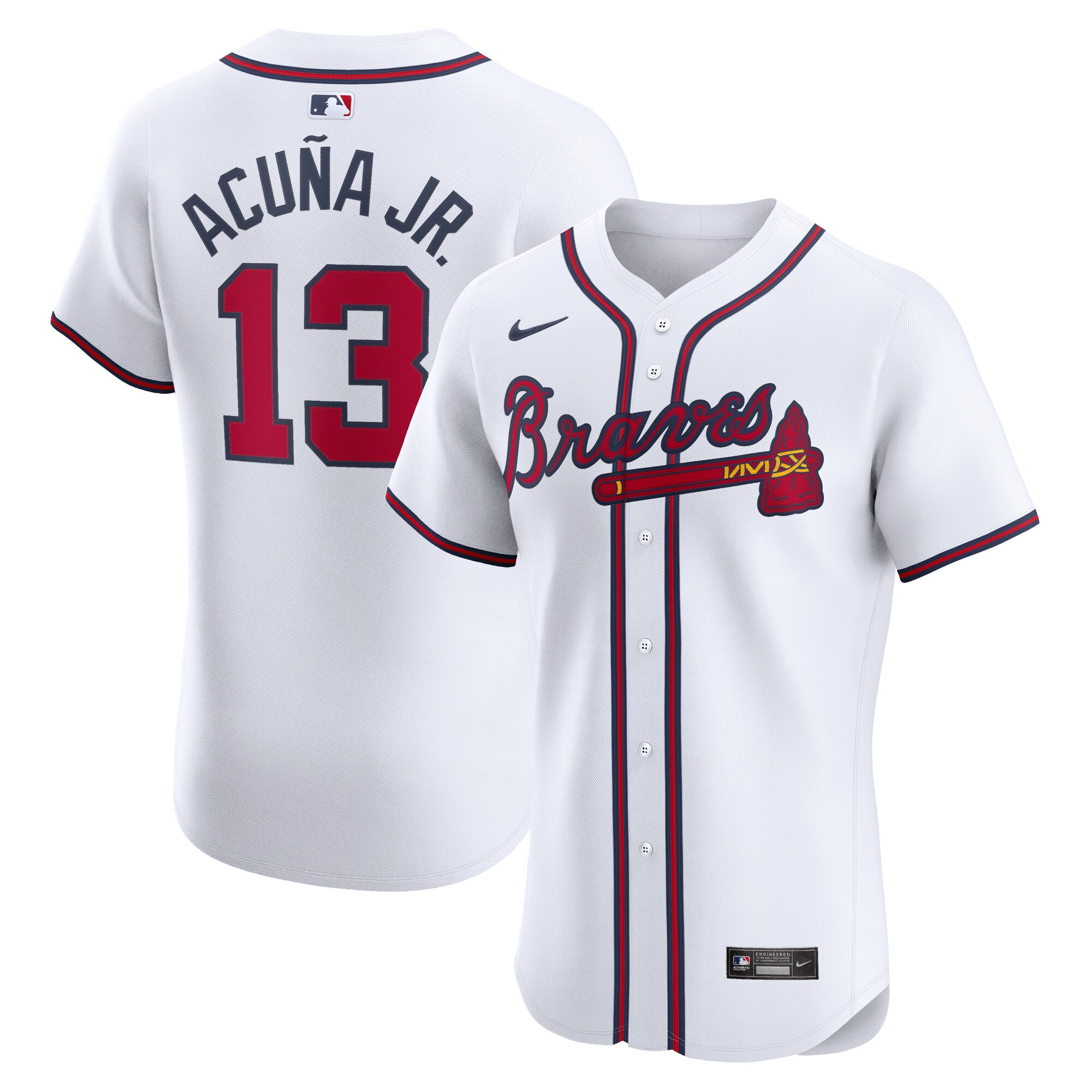 Atlanta Braves Ronald Acu?a Jr. White Home Elite MLB Jersey Men's