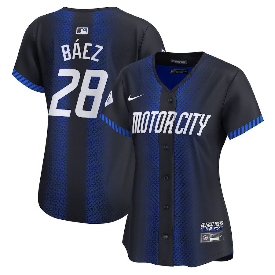 Javier Baez 28 Detroit Tigers 2024 City Connect Limited Navy MLB Jersey Women's
