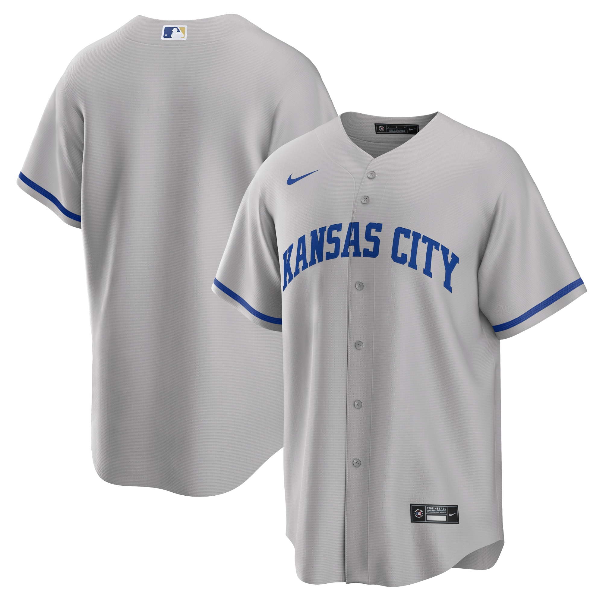 Kansas City Royals Gray Road Team MLB Jersey Men's