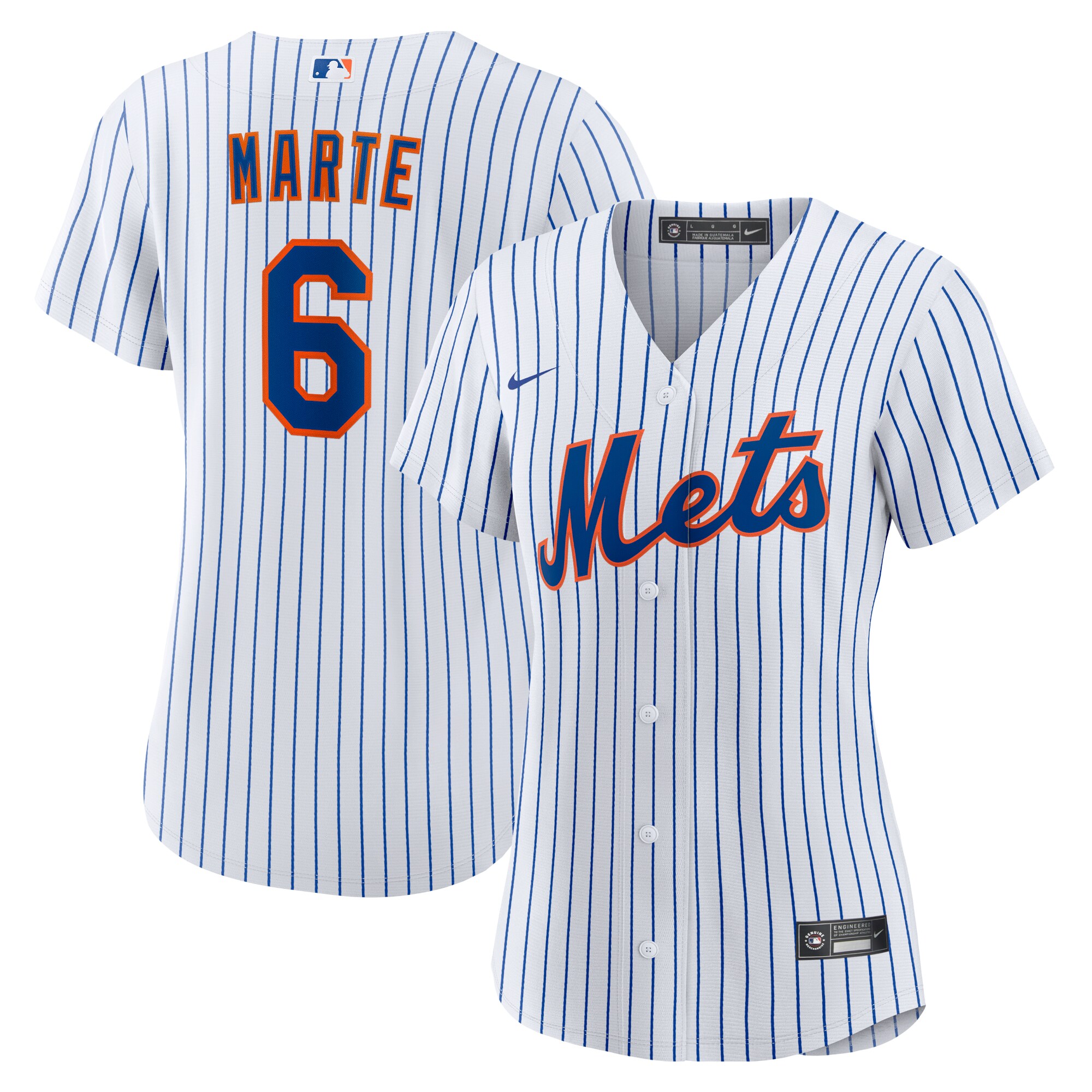 New York Mets Starling Marte White Home Player MLB Jersey Women's
