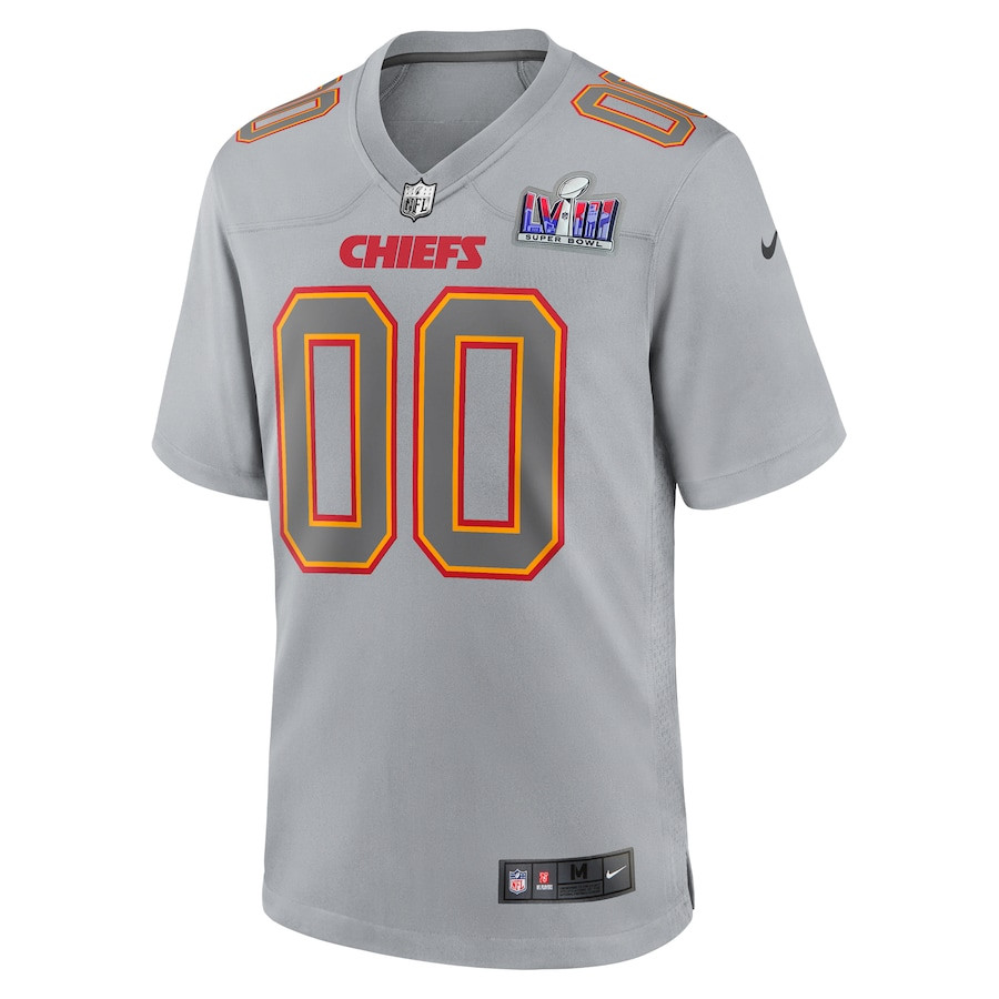 Kansas City Chiefs Super Bowl LVIII Atmosphere Fashion Game Custom Gray NFL Jersey Men's