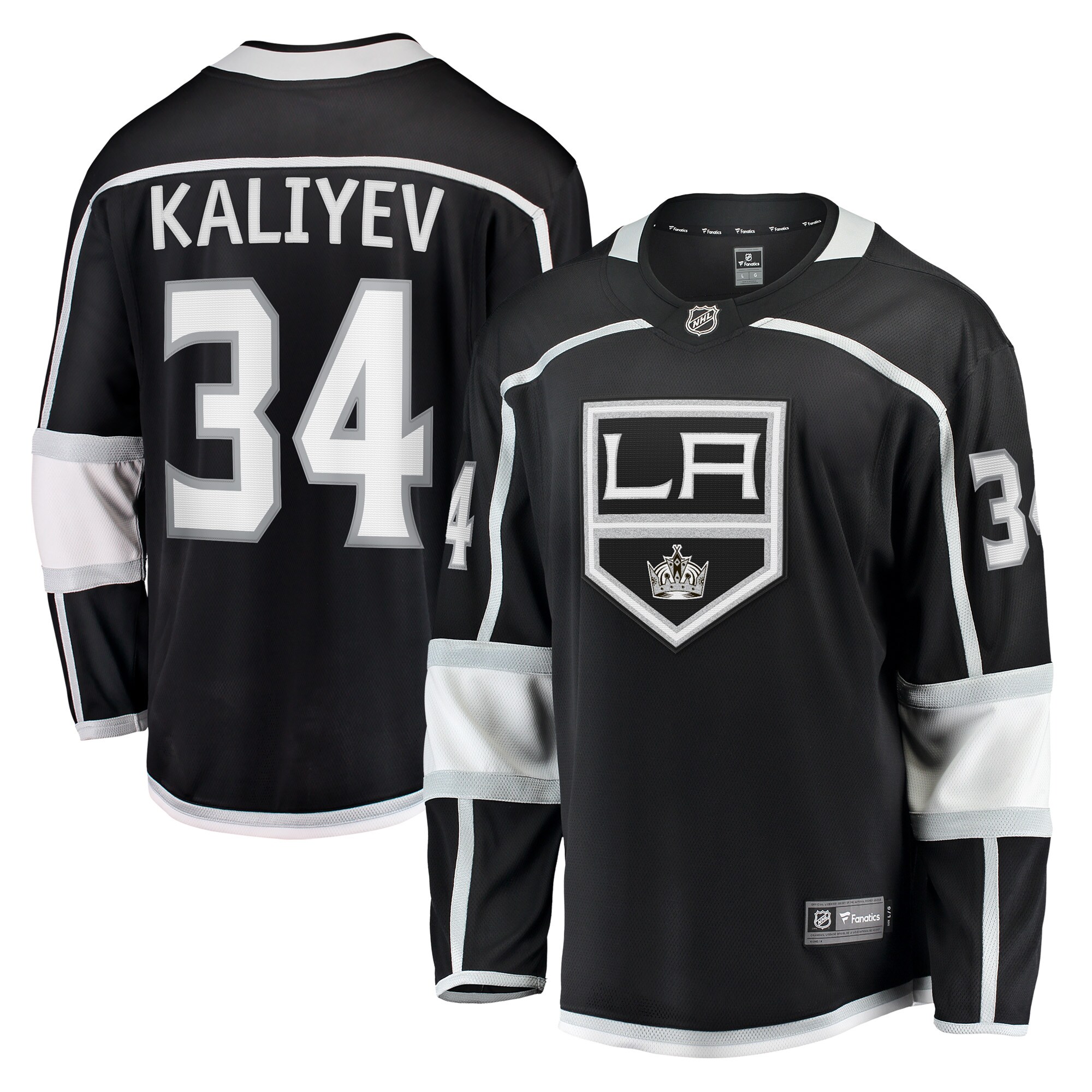 Los Angeles Kings Arthur Kaliyev Black Home Breakaway Player NHL Jersey Men's