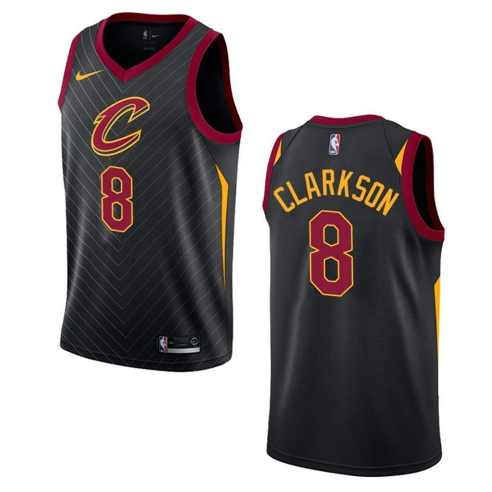 Cleveland Cavaliers 8 Jordan Clarkson Statement Swingman Black NBA Jersey Men's