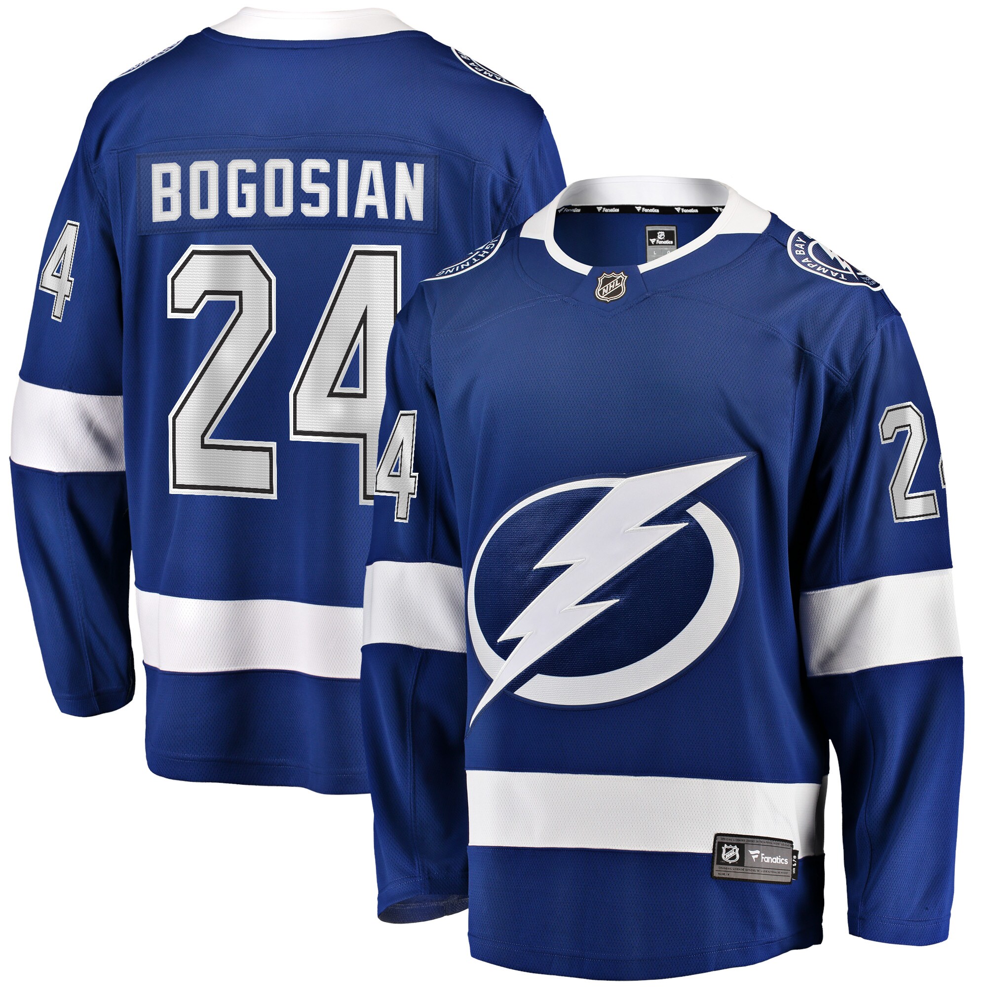 Tampa Bay Lightning Zach Bogosian Blue Home Breakaway Player NHL Jersey Men's