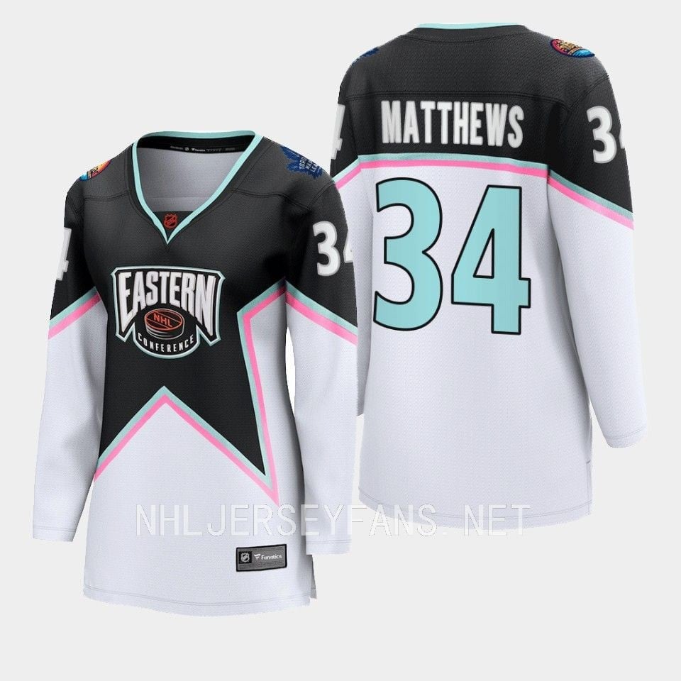 Auston Matthews 34 Toronto Maple Leafs Black 2023 All Star Eastern Conference Women NHL Jersey Women's
