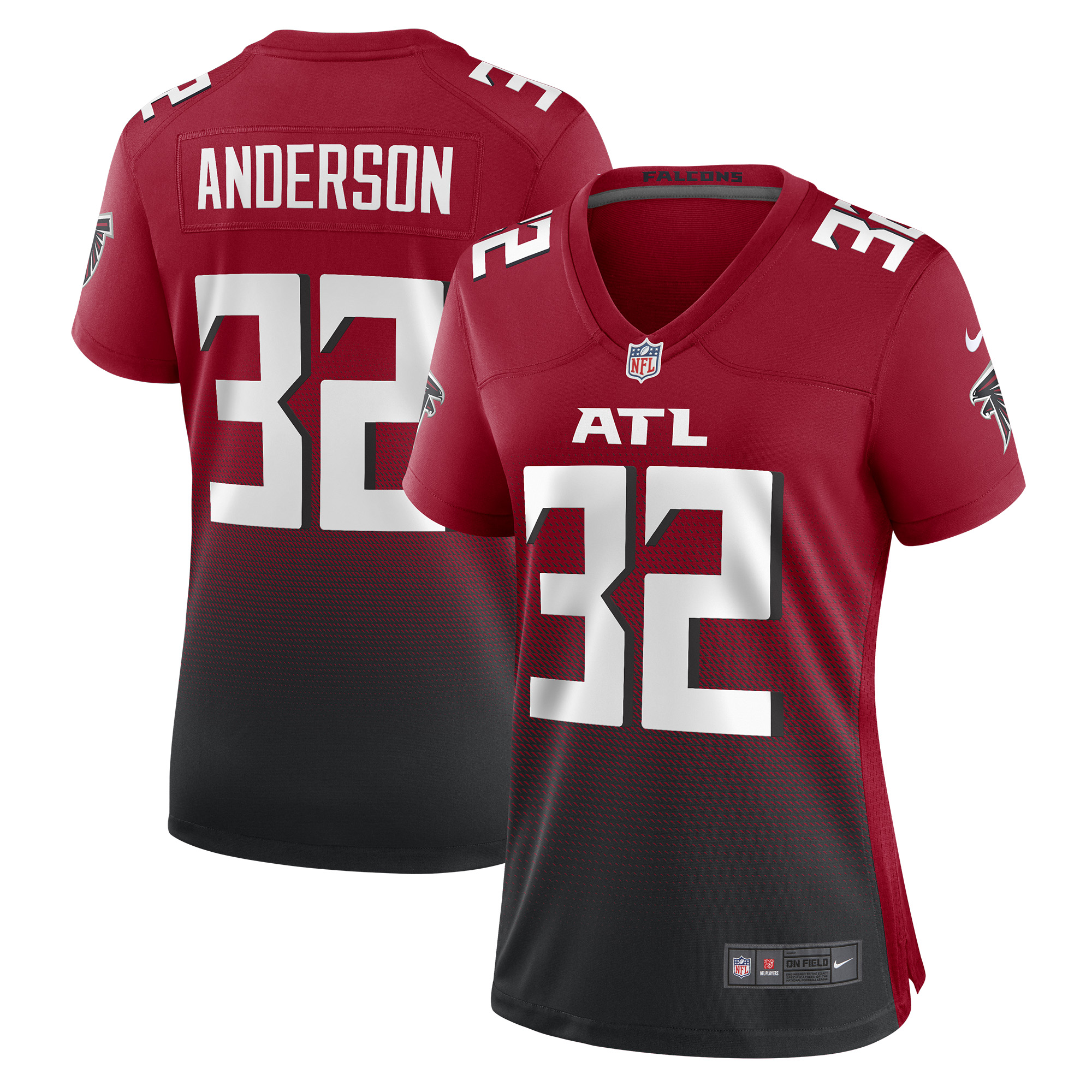 Atlanta Falcons Jamal Anderson Red Retired Game NFL Jersey Women's