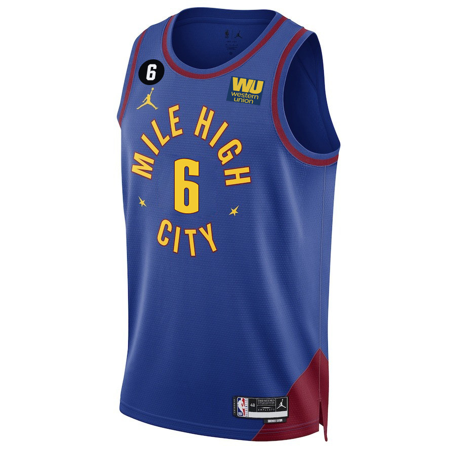 DeAndre Jordan 6 Denver Nuggets Final Champions 2023 Swingma Blue NBA Jersey Youth
