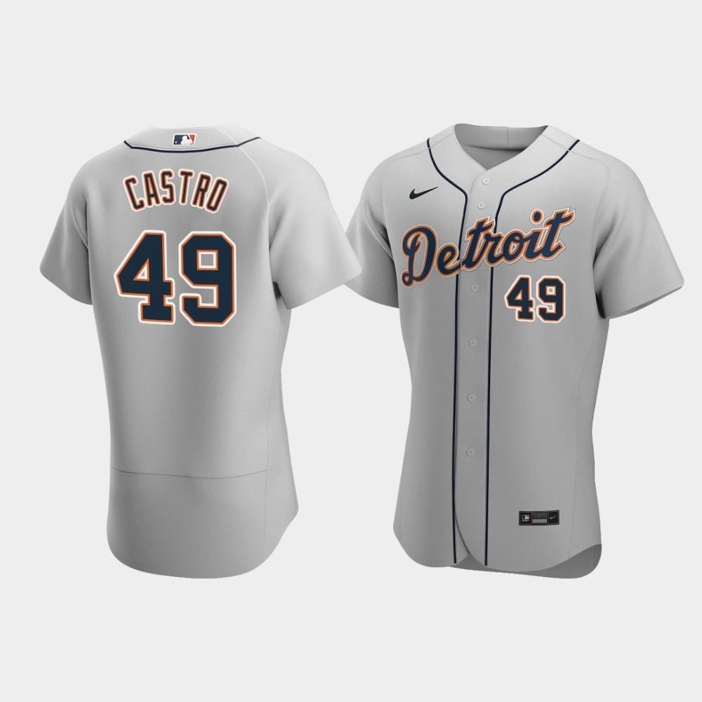 Willi Castro 49 Detroit Tigers Gray Road MLB Jersey Men's