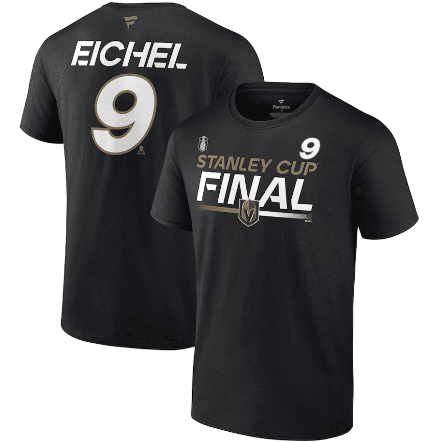 Jack Eichel 9 Vegas Golden Knights 2023 Stanley Cup Final T-Shirt Black NHL Jersey Men's