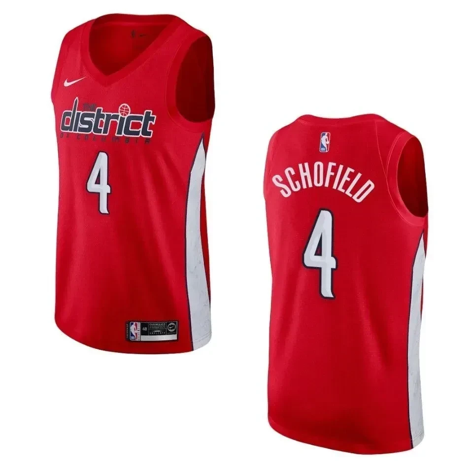 Washington Wizards 4 Admiral Schofield Earned Swingman Red NBA Jersey Men's