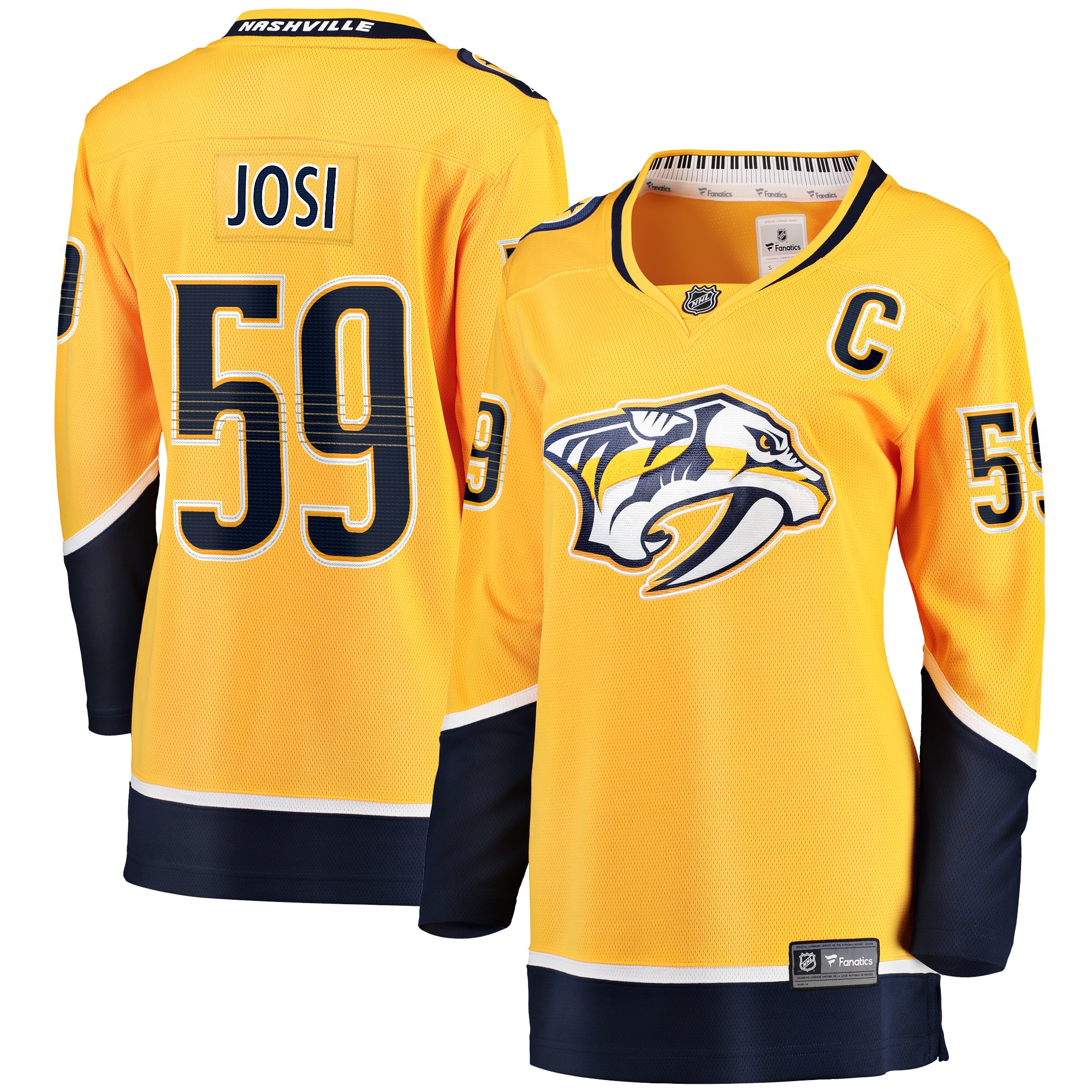Nashville Predators Roman Josi Gold Home Breakaway Player NHL Jersey Women's