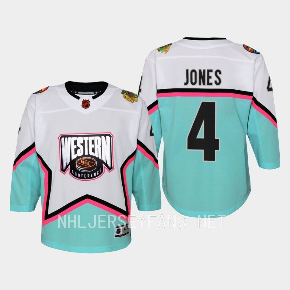 Seth Jones 4 Chicago Blackhawks 2023 All Star Game White Equipment NHL Jersey Men's