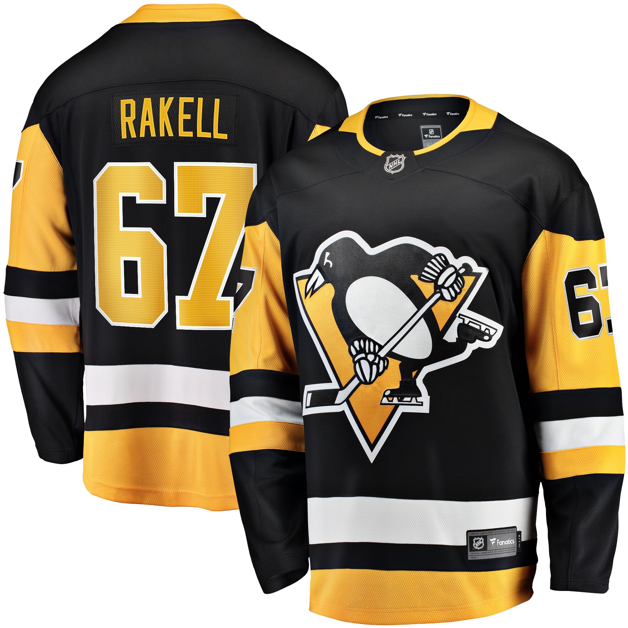Pittsburgh Penguins Rickard Rakell Black Home Breakaway Player NHL Jersey Men's