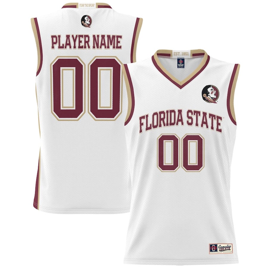 Florida State Seminoles NIL Custom White NCAA Jersey Men's
