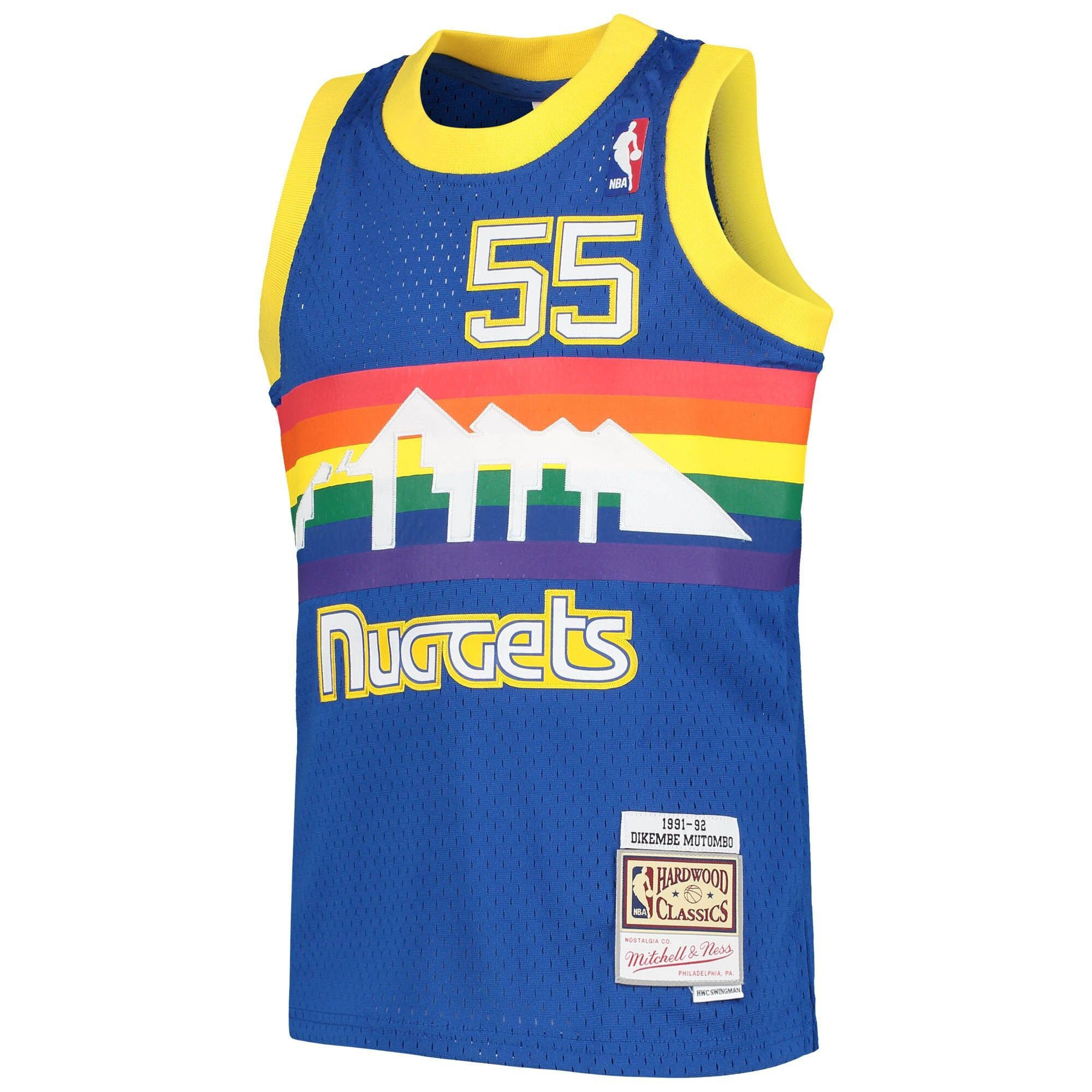 Dikembe Mutombo Denver Nuggets Mitchell&Nes 1991-92 Hardwood Classics Swingman Royal NBA Jersey Youth