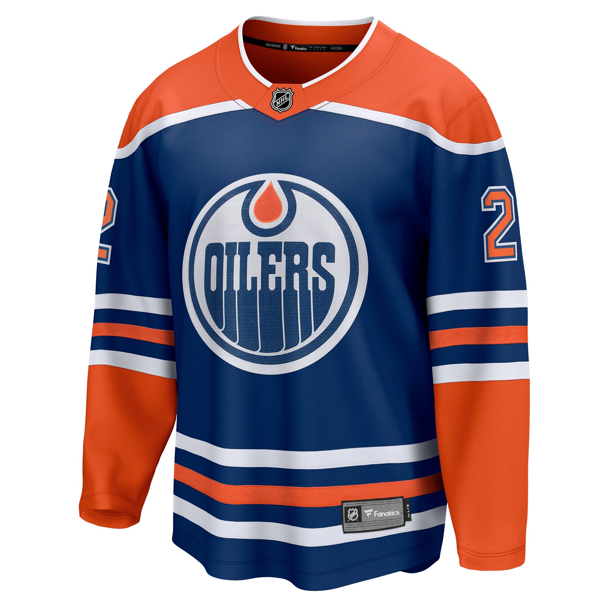 Edmonton Oilers Evan Bouchard Royal Home Breakaway Player NHL Jersey Men's
