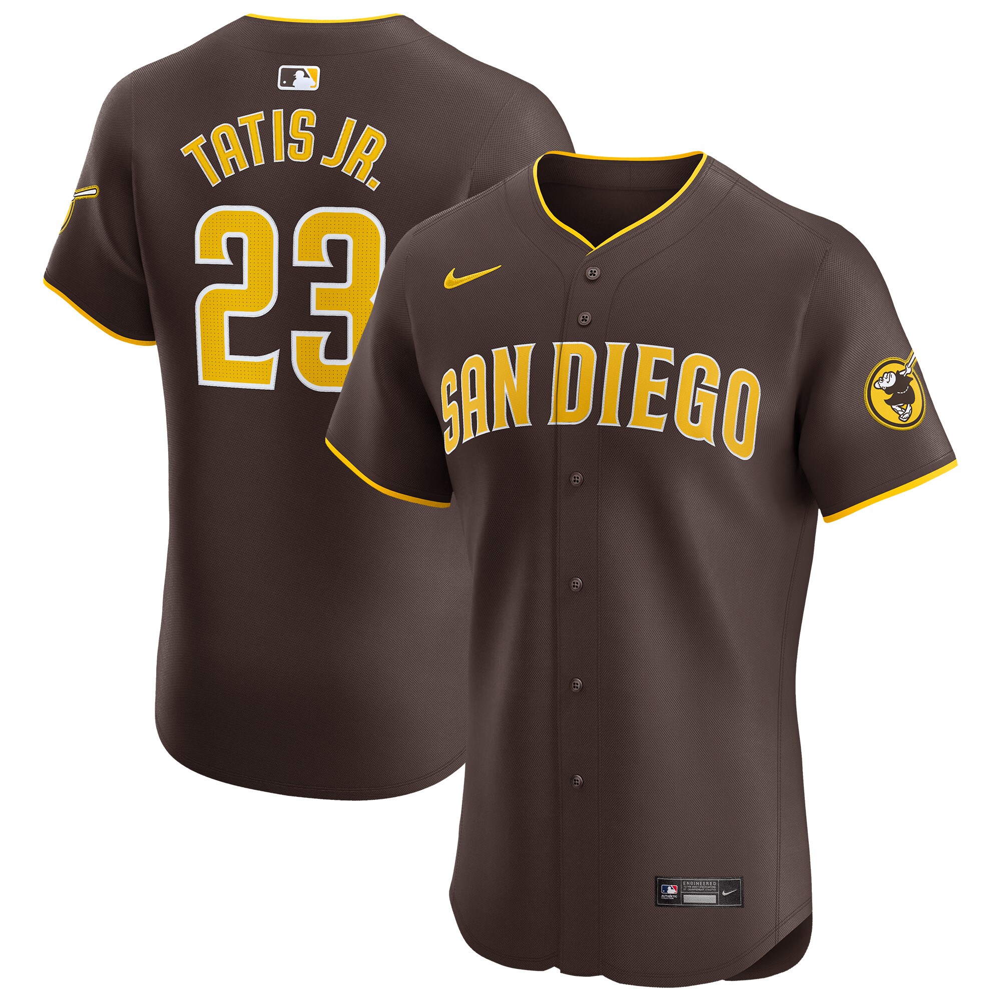 San Diego Padres Fernando Tatis Jr. Brown Road Elite Player MLB Jersey Men's