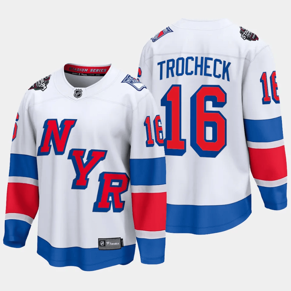Vincent Trocheck 16 New York Rangers 2024 Stadium Series Patch Breakaway White NHL Jersey Men's