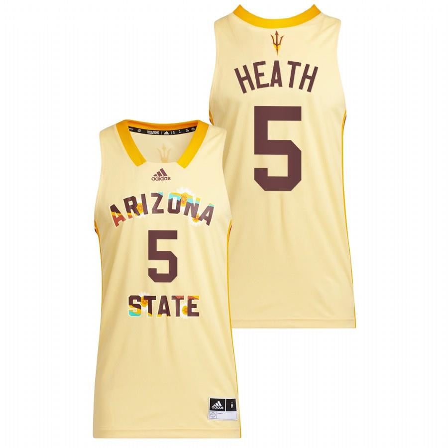 Jay Heath 5 Yellow Arizona State Sun Devils 2022 Honoring Black Excellence NCAA Jersey Men's