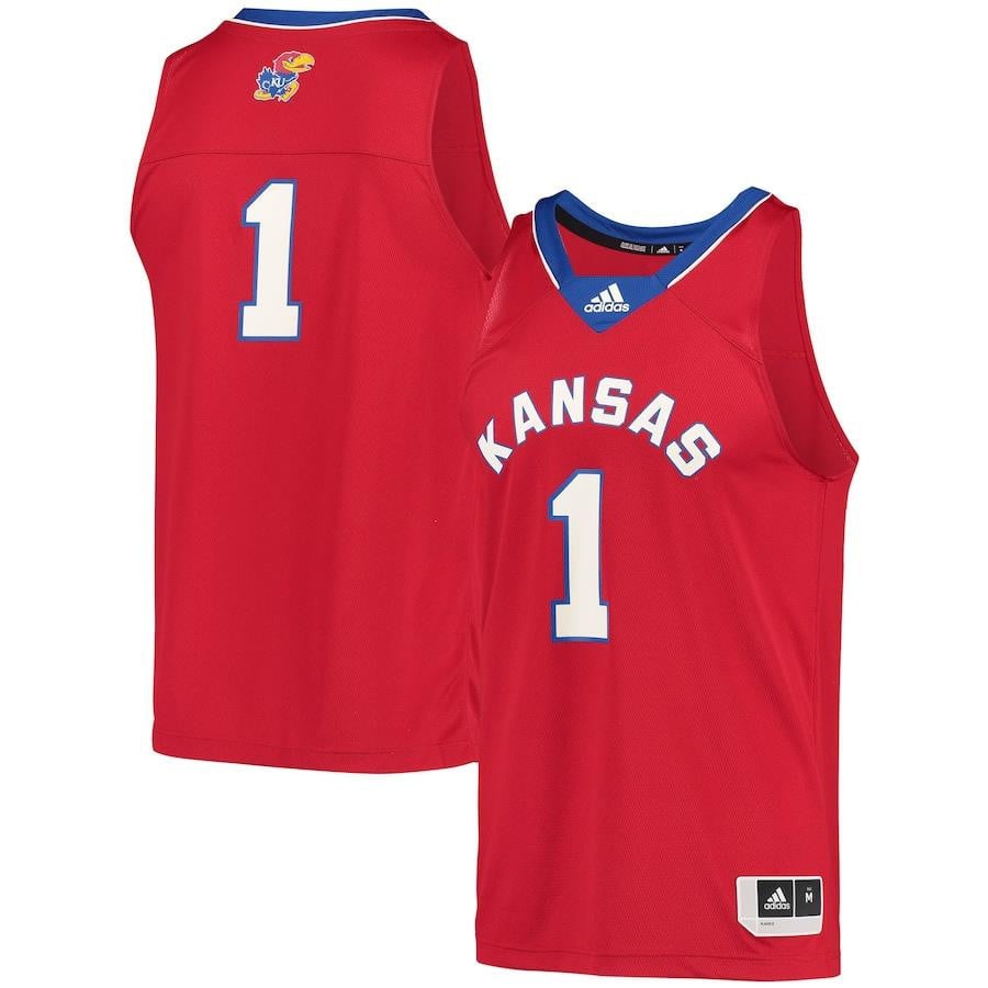 Kansas Jayhawks Reverse Retro Red #1 NCAA Jersey Men's