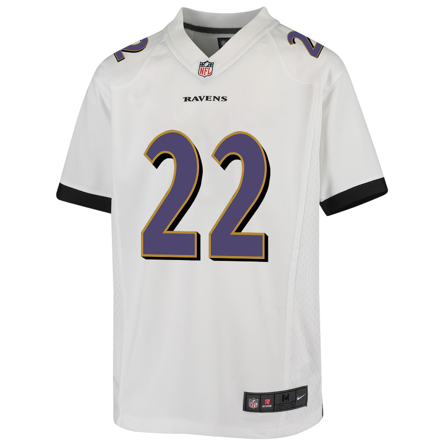 Derrick Henry 22 Baltimore Ravens Game White NFL Jersey Youth