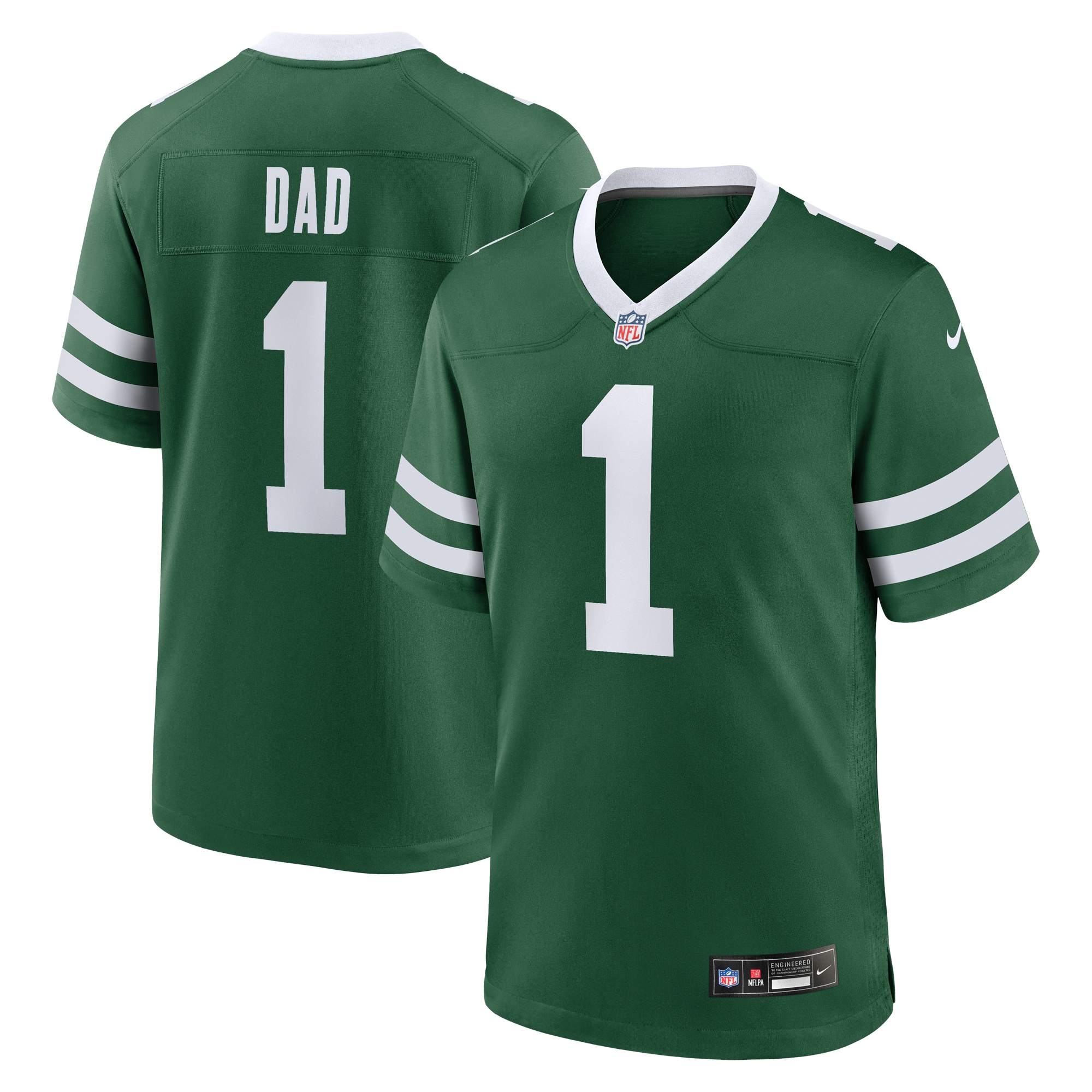 New York Jets Legacy Green #1 Dad Game NFL Jersey Men's